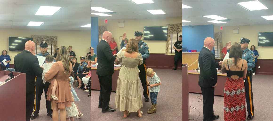 TC Member Mike Marsh Swears in Cpl. Guzman, Cpl. Biener, Cpl. Locilento