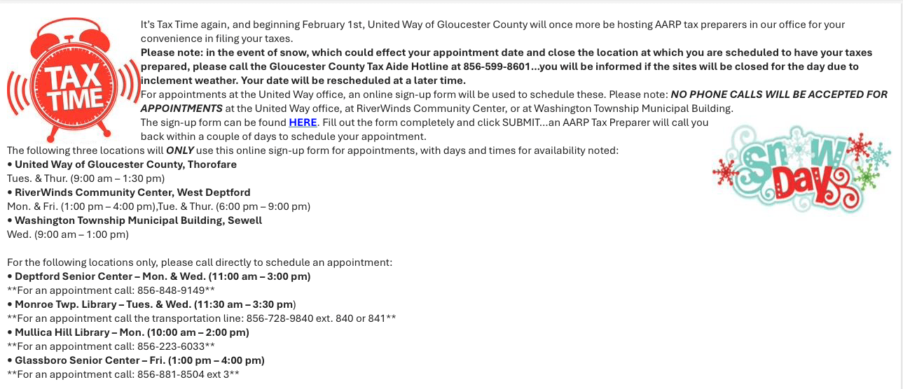 County Tax Help Flier 2024