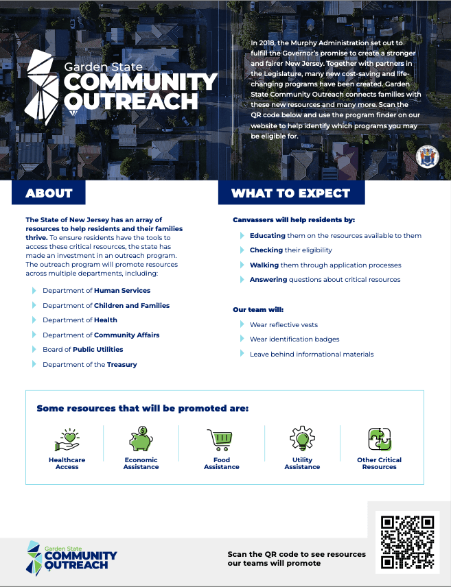 Garden State Community Outreach Flier