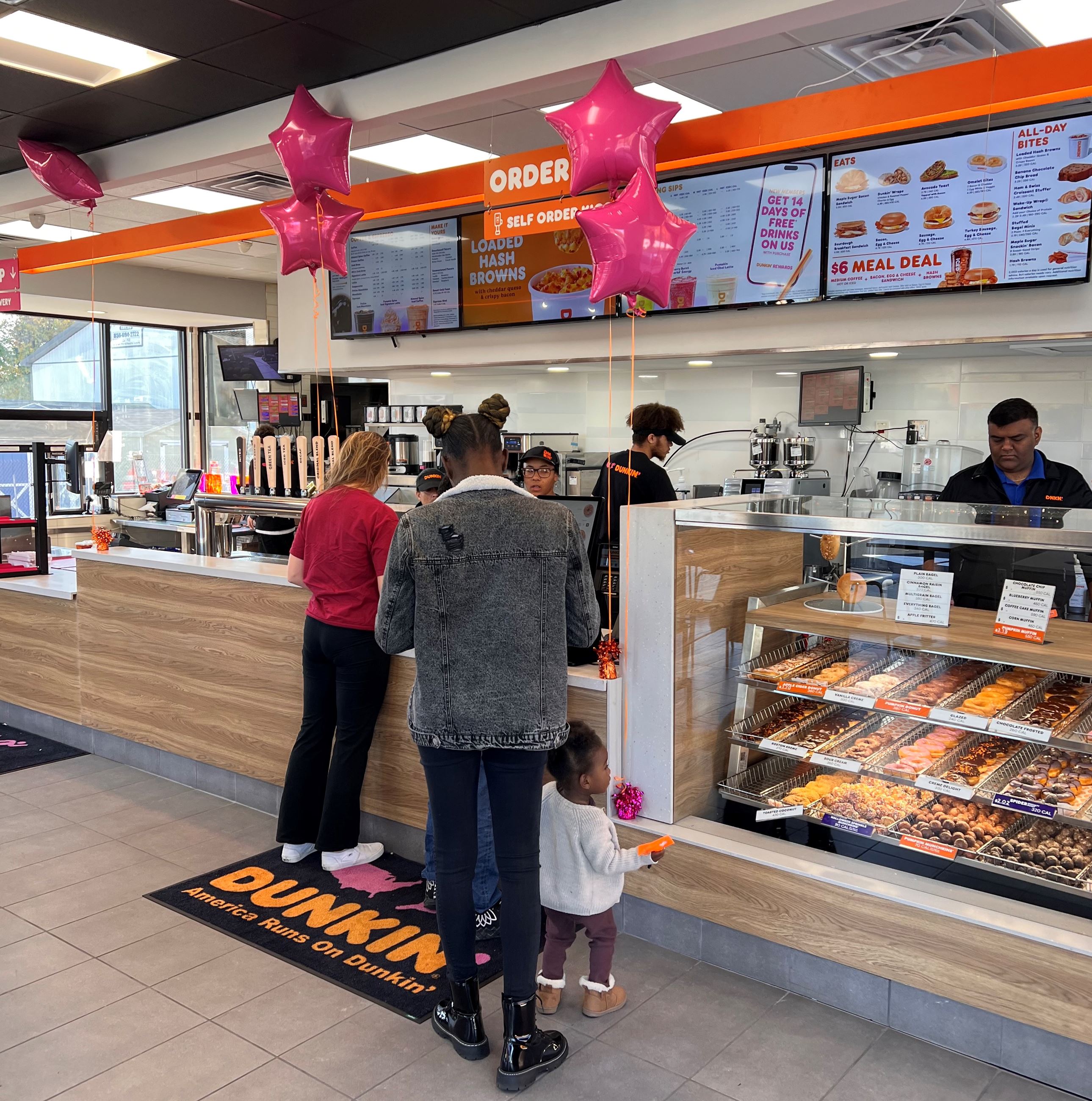 Customers at new Dunkin Donuts