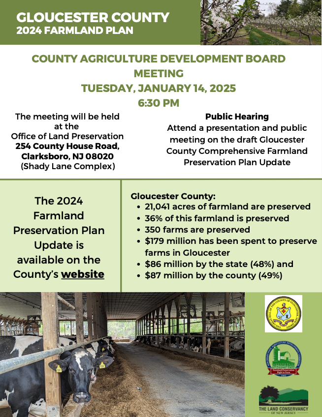 Agriculture Development Board Public Hearing Flier January 14, 2025