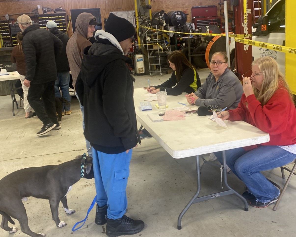 People registering for dog rabies shots