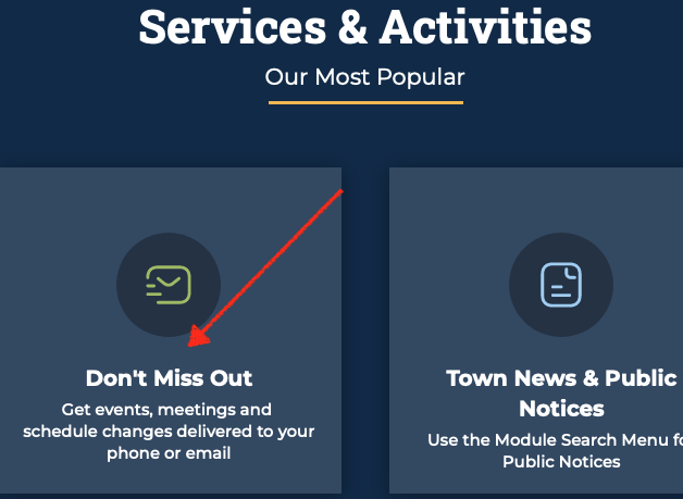Image of Notify Me Button with arrow