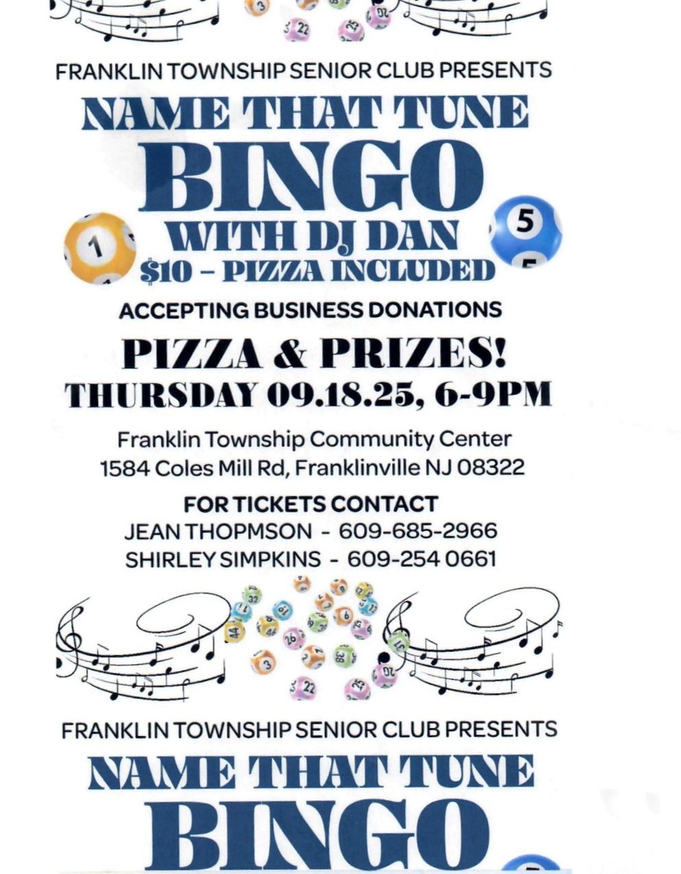 Name That Tune Bingo 2025